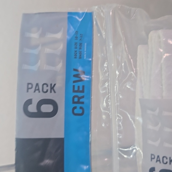 Trulfit Men's White Cotton Cushion Crew Socks - 6 Pack. - Picture 3 of 9